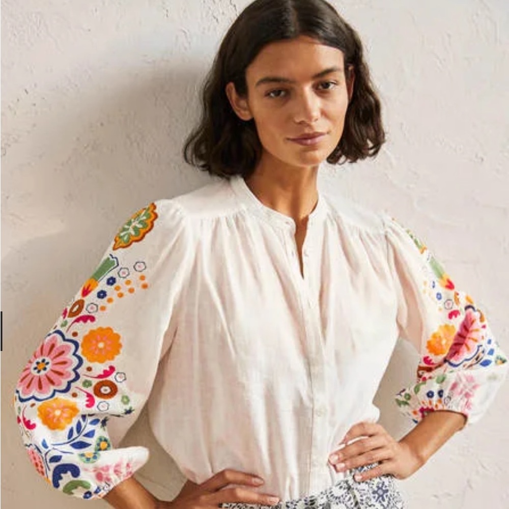 Boden Becky Full Sleeve Linen Blouse